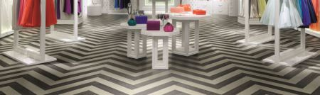Polyfloor mix it up with chevrons made from 'Black Elm' and 'White Oak'